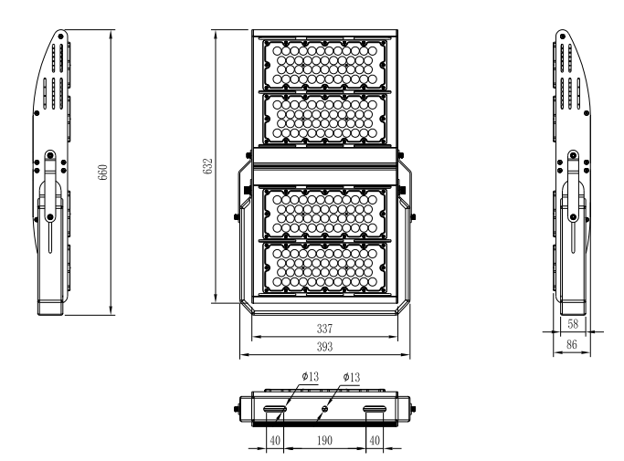 400w 480w led stadium light