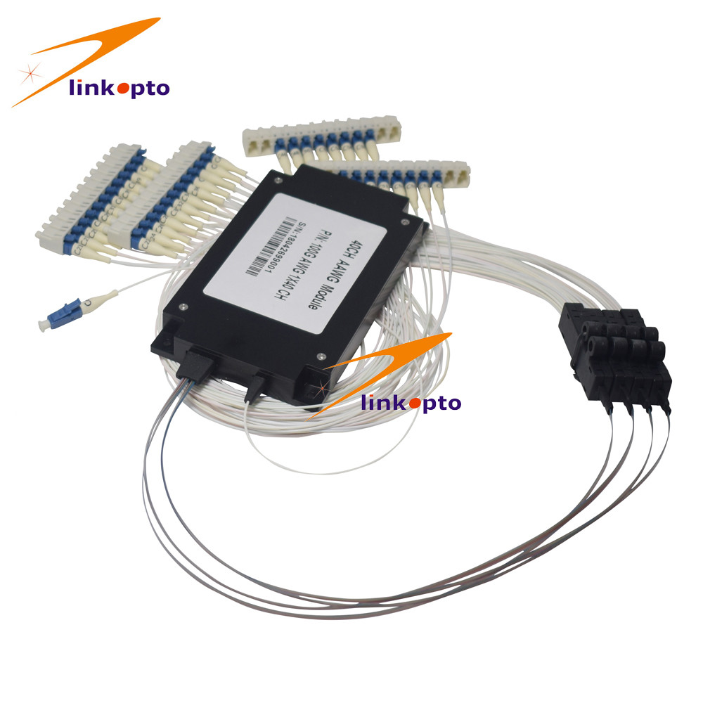 1RU Rackmount 24 Channel DWDM Mux Demux Low Insertion Loss With LC / UPC Connectors