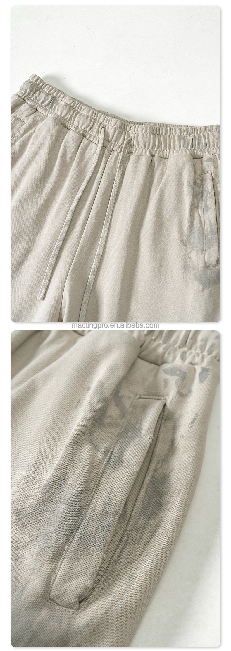 Custom Streetwear French Terry Jogging Pants Hand Painted Vintage Oversized Sweatpants