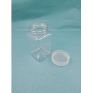 China Glossy Plastic Square Jars With Lids DustProof 250ml Capacity on sale