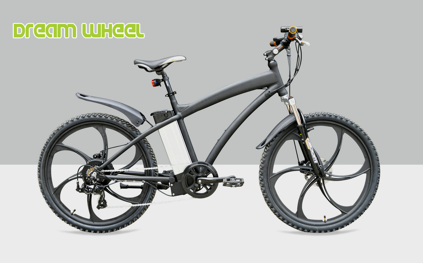 Mens Electric Powered Mountain Bike 26 Inch Wheel 36V 250W Magnesium Alloy Rim