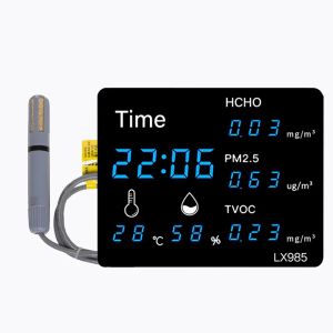  LX985-C Industrial Temperature and Humidity Meter Sensor with Formaldehyde PM2.5 TVOC Large LED Display for Factory Warehouse Manufactures