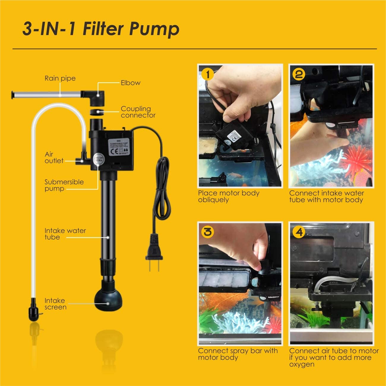 4 Gallon Smart Hygger Low Maintenance Fish Tank