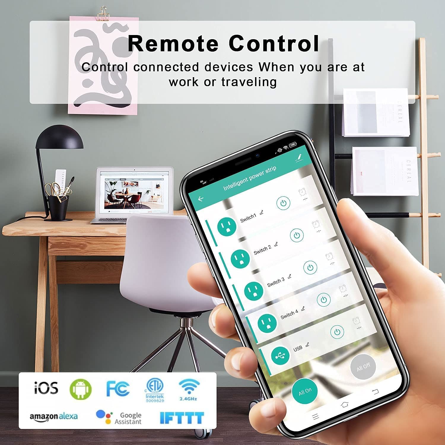 Glomarket Smart Home Wifi Electric Socket Voice Control With Alexa / Google