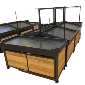 Factory Custom Size Color logo vegetable and fruit stack head gondola