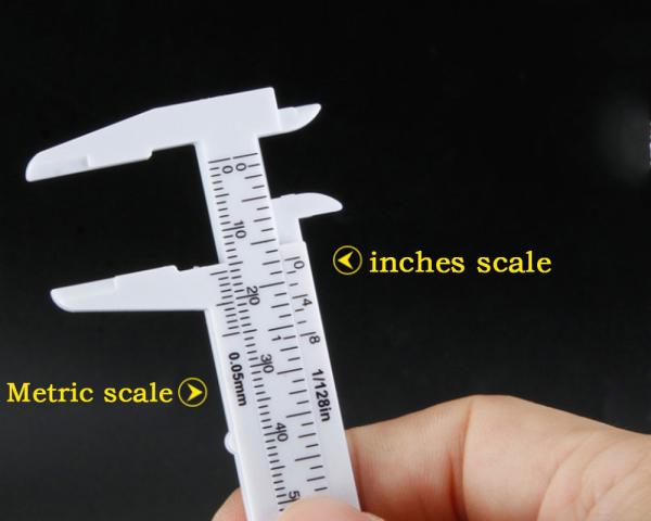 0-80mm Plastic Vernier Caliper Eyebrow Measuring Tool Slide Scale Eyebrow Shape