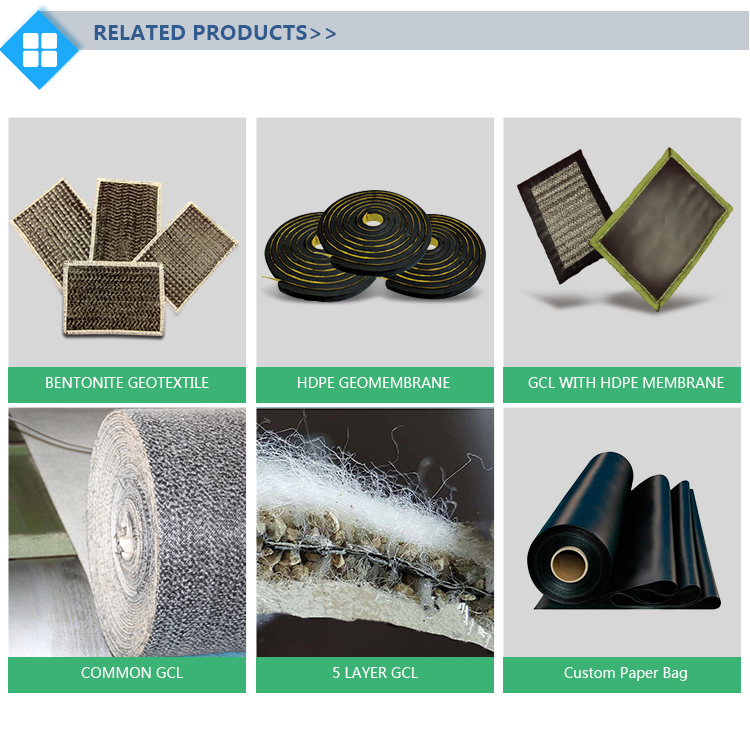 Modern Design Bentonite Geotextile Geosynthetic Clay Liners for Landfills 3500g-9000g/m2