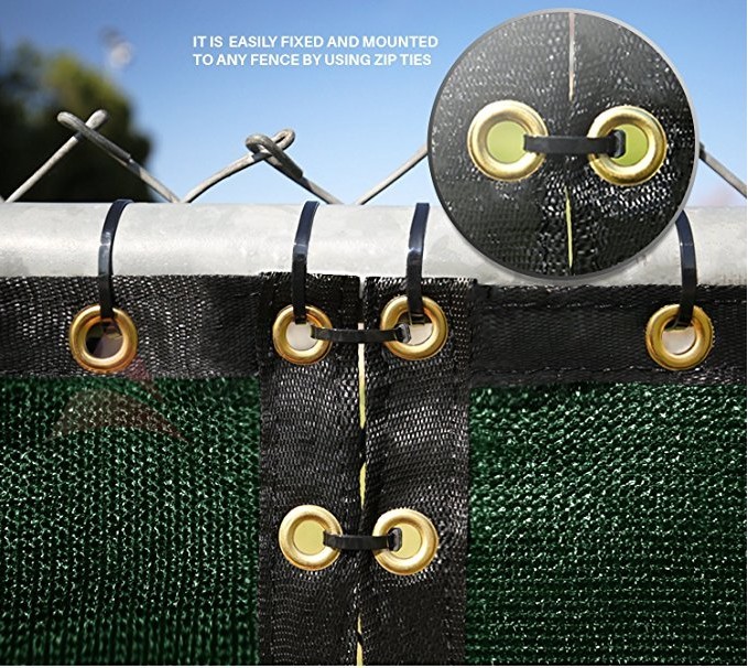 Control Temperature Fence Screen Mesh , 100% Virgin HDPE Windscreen Mesh Fabric