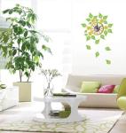 Leaves Acrylic Decorative Designer Wall Sticker Clocks 10D051