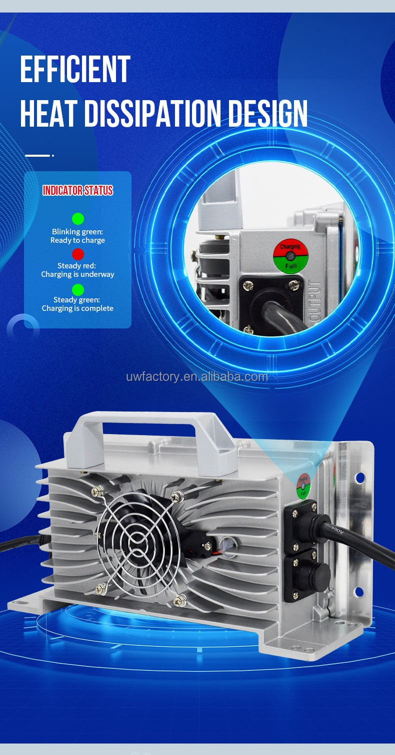 48V 58.4V 15A 20A 16S Battery Charger for LiFePO4 LiPo/Lithium Li-Ion Batteries 93% Charging Efficiency AC100-240V Input Voltage