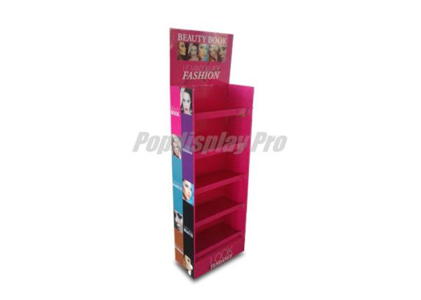 Rigid Cardboard Floor Standing Display Units For Womens Eye Shadow Makeup