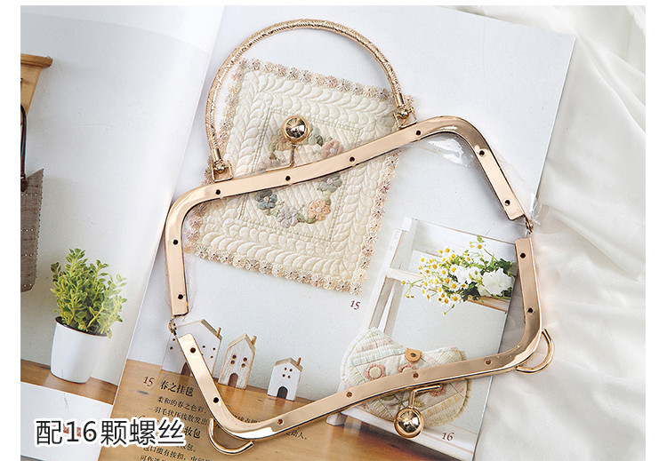 Metal Ball Zinc Alloy Handle Kiss Clasp Purse Frame 236g