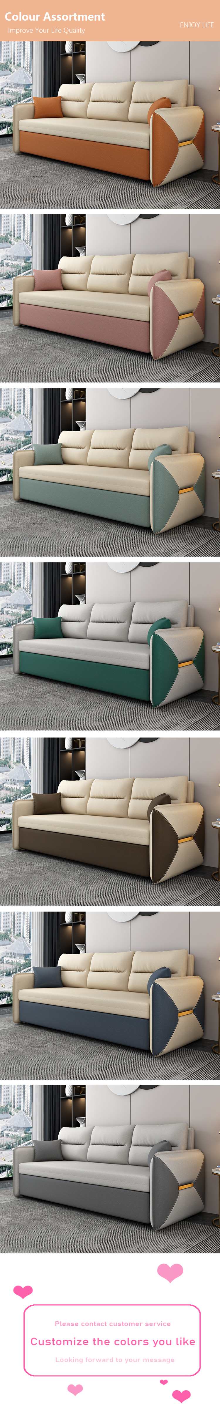 Living Room Furniture Convertible Sofa Bed Loveseat Sleeper Fabric Cover