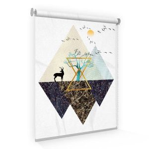 wall install Custom Printed Roller Blind , Blackout Vertical Blinds Slats