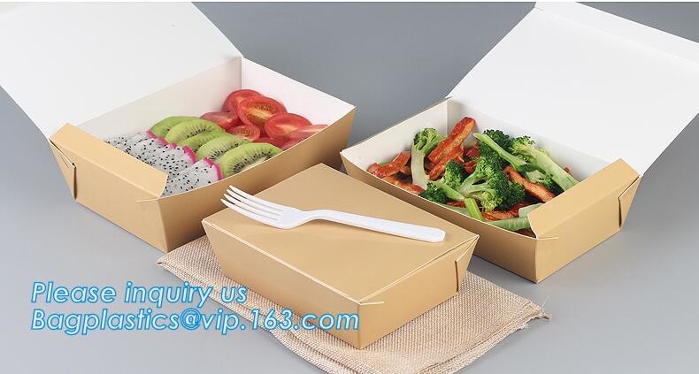 Cheap Cardboard foldable kraft paper lunch box with window,Lunch noodle fast food kraft paper box by customized logo pri