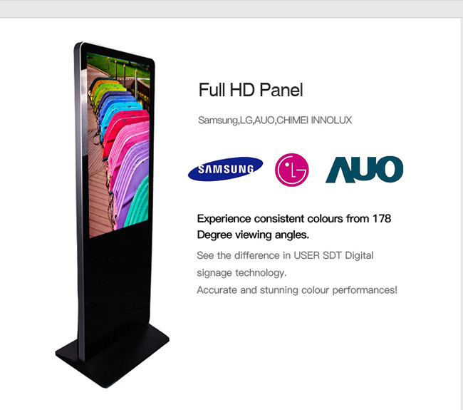 IPS LCD Free Standing Digital Signage 49In Freestanding Kiosk