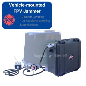  100MHz-1500MHz Vehicle-Mounted Car Use FPV Drone Jammer Countermeasure Equipment with Magnetic base Manufactures