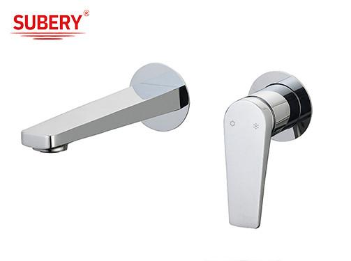 Fashion Design wall mounted Brass Tap concealed In Box Basin Faucet Cold and Hot