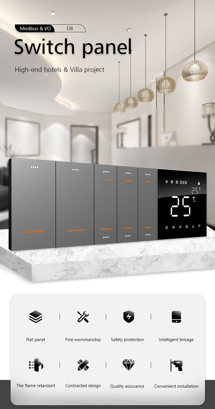 Wireless Smart Zigbee 3.0 Wall Switch Tuya Protocol Glass Cover Scene Switch