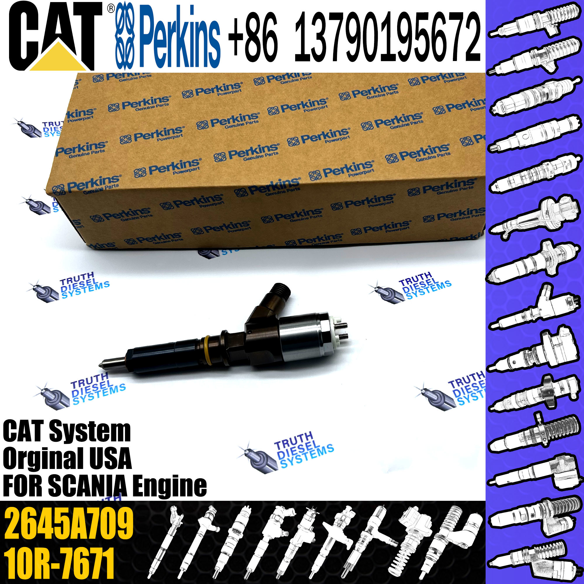 C6.6 Diesel Common Rail Fuel Injector 10R-7672 306-9380 2645A734 282-0490 2645A709
