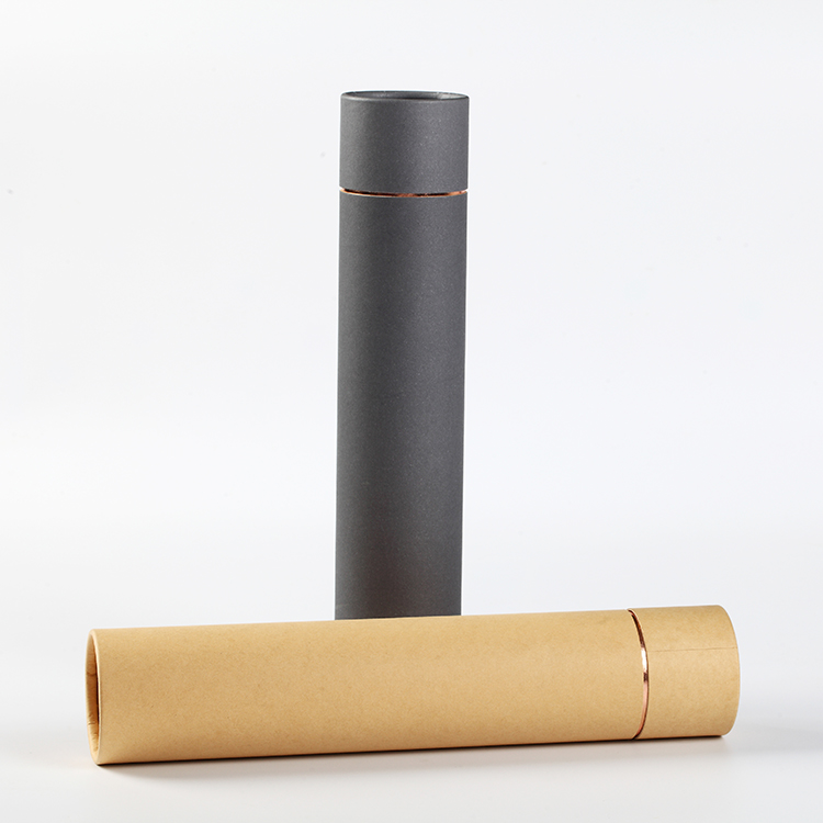 Black Package Kraft Cylinder Packaging with Lid