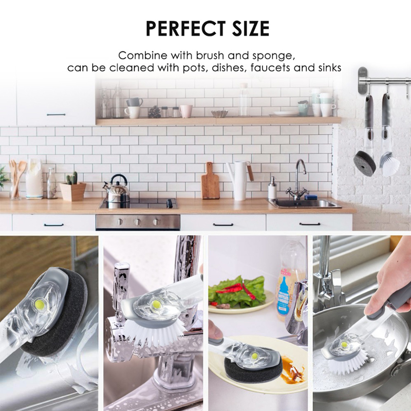 Dual purpose type cleaning brush,Kitchen Pot Cleaner Tool,Scrubber Dish Bowl Washing Sponge Kitchen Dish Washing Brush Pot Brush