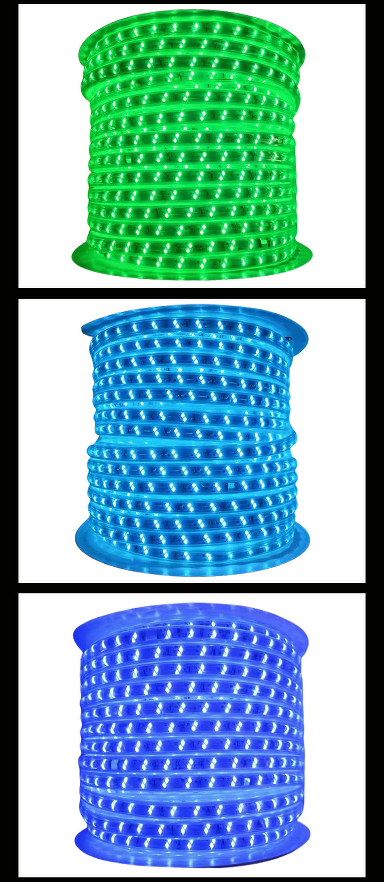 110v-220v LED Strip Light 100m/roll 50m/roll With Connector And 85 Ra Copper Material