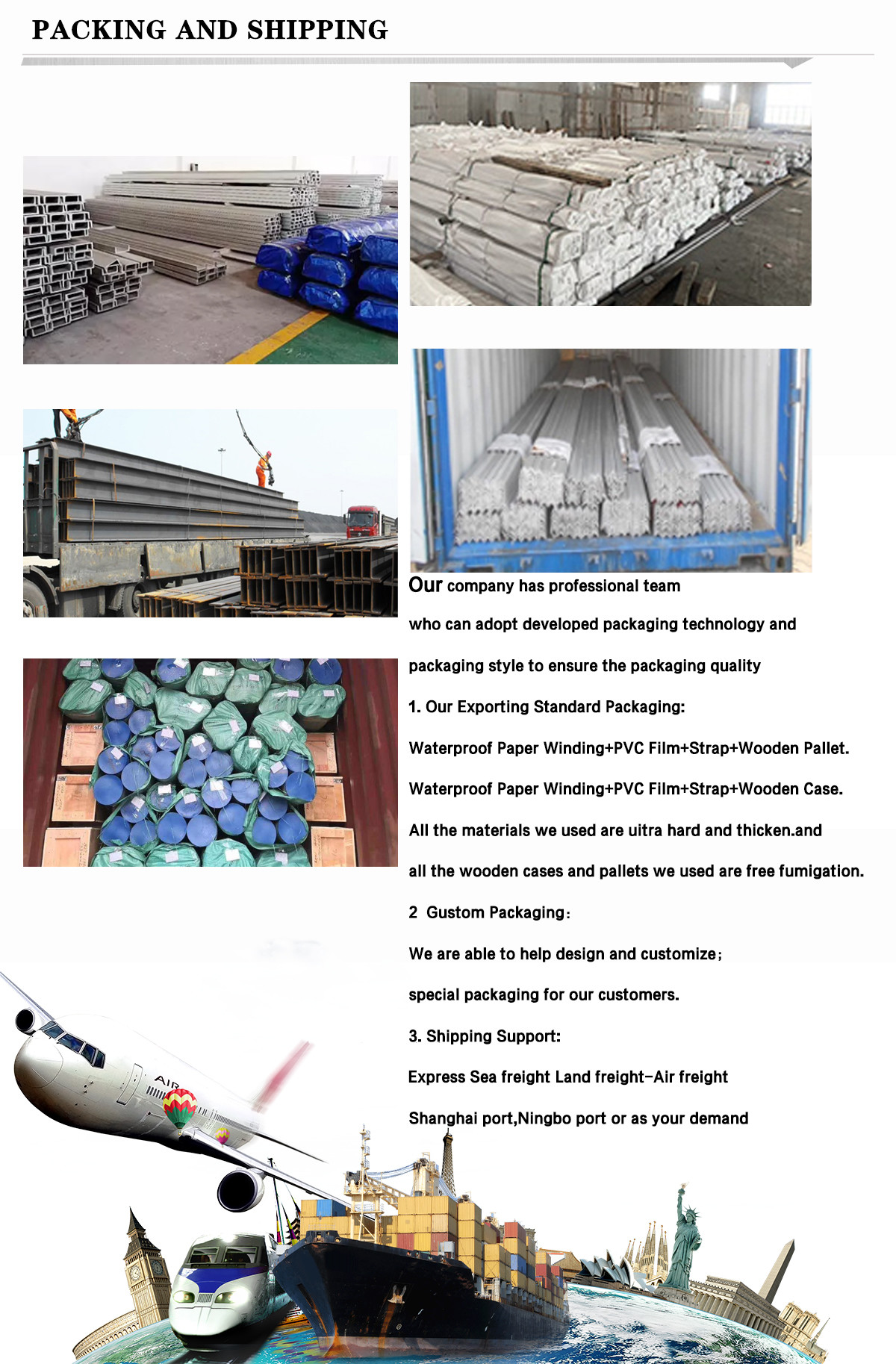 Hot Sale Mild Steel 304 316 316L 2205 2507 Stainless Steel UPN UPE U-Channels C Section for Wall Cladding