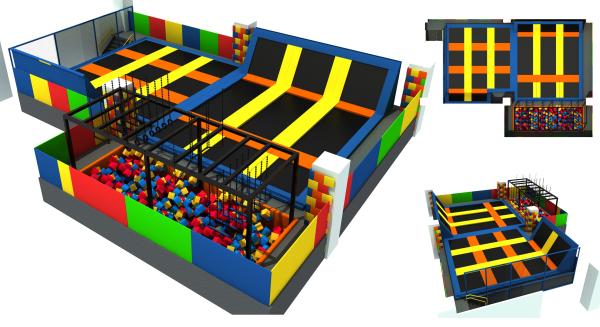 203M2 Having Fun Trampoline Park Indoor on Holiday Children Trampoline Park