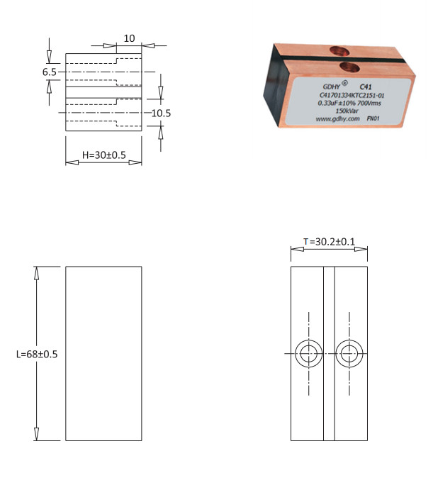 C41 1.2uF Heating High Voltage Frequency Water Cooled Capacitor