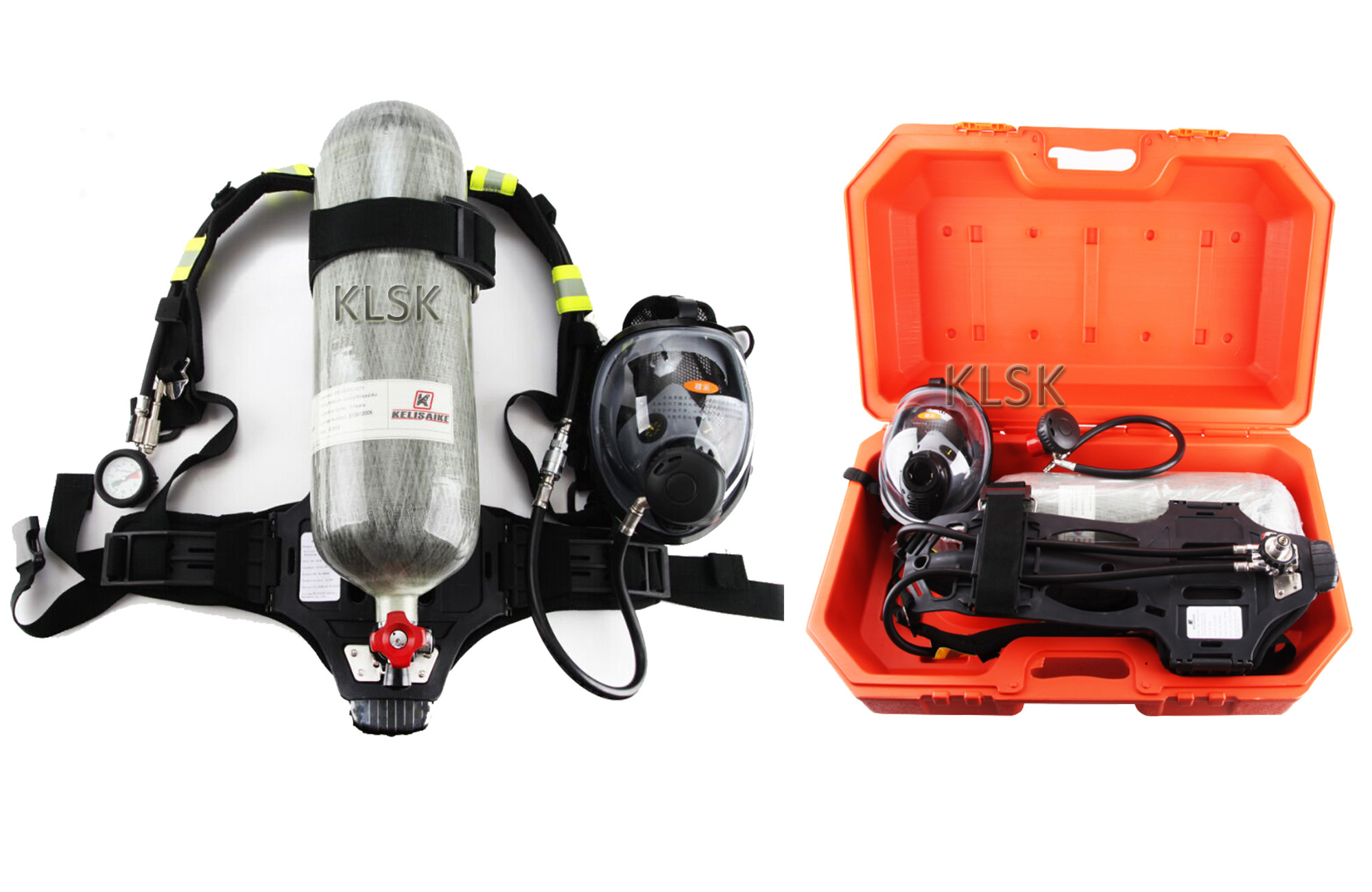 Kl99 Self-Contained Scba With Carbon Fiber Cylinder Firefighting Respirator With Full Face Mask & Demand Valve