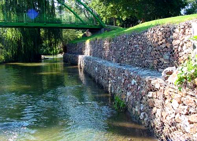 River Slide Treatment Gabion Wall Wire Mesh Zinc Aluminum Alloy 80mm*100mm