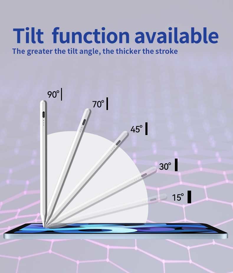 Silver/White Tablet Stylus Pencil With Plastic Tip Type 180mAh Battery Capacity