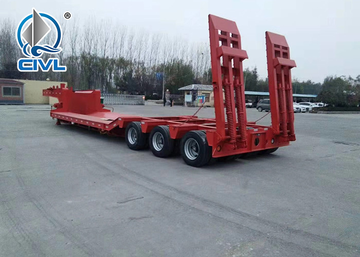 Q235 Steel 3 Axles Oil Tanker Truck Equipment Low Bed Trailer With Fuwa