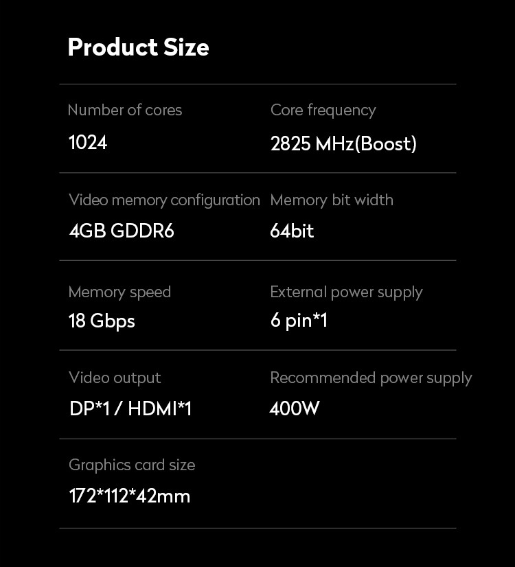Radeon RX 6500 XT Graphics Card MECH 2X 4G OC Computer Graphics Card
