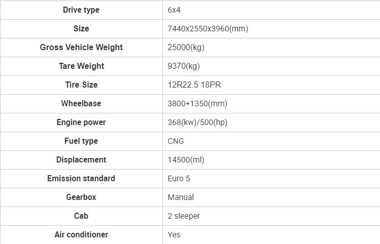 Dongfeng 500HP 6*4 Heavy Duty Tractor Trailer Truck with Mini Diesel/CNG/LNG Engine