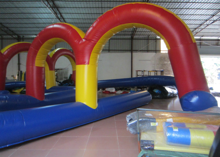 Outdoor Race Track Inflatable Sports Games 12 X 12m 0.55mm Pvc Tarpaulin Fireproof