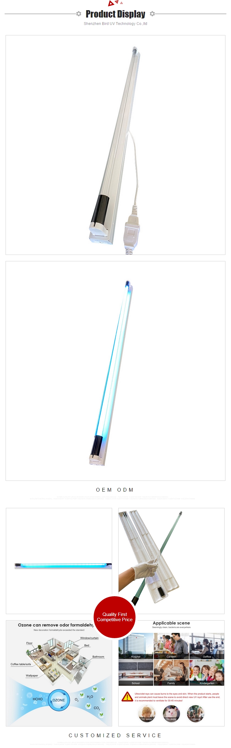 120cm/4ft T8 110V 40W Ultraviolet Sterilization Lamp