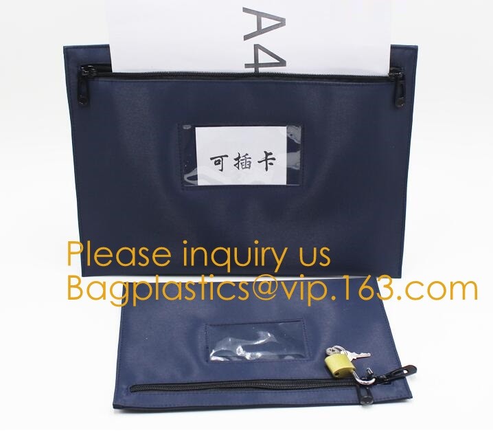 Cash Money Reusable Deposit Security Locking Factory Custom Made Bank Locking Night Deposit Bag With Lock, bagease