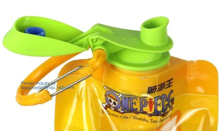 Foldable Water Bottle Bag 480ML Environmental Protection Collapsible Portable Water Bag Sports water bottle 480ml bageas