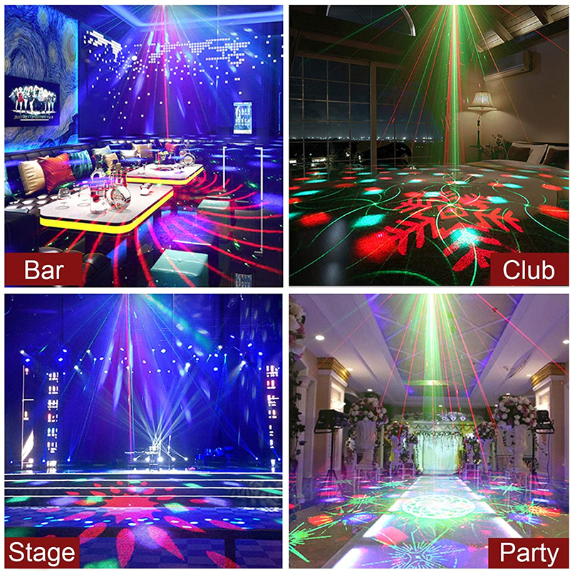 Party Disco Ball Light DJ Disco Mini Stage Lights Sound Activated Remote Control for Party Club Bar KTV Holiday Dance Ho