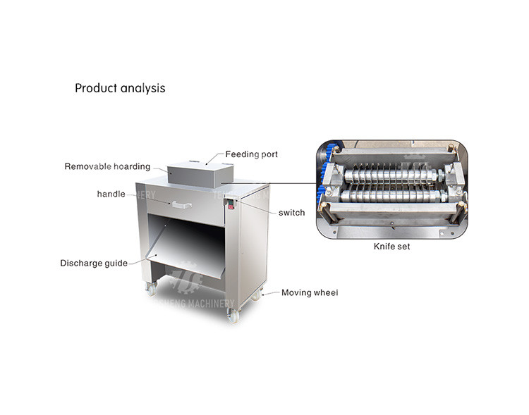 Industrial Electric 800KG/H Meat Processing Machine Beef Lamb Chicken Dicer