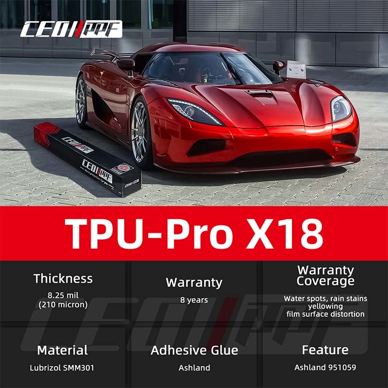 High Gloss High Hydrophobic 8.25 mil Hot Selling Paint Protection Film for Car Body