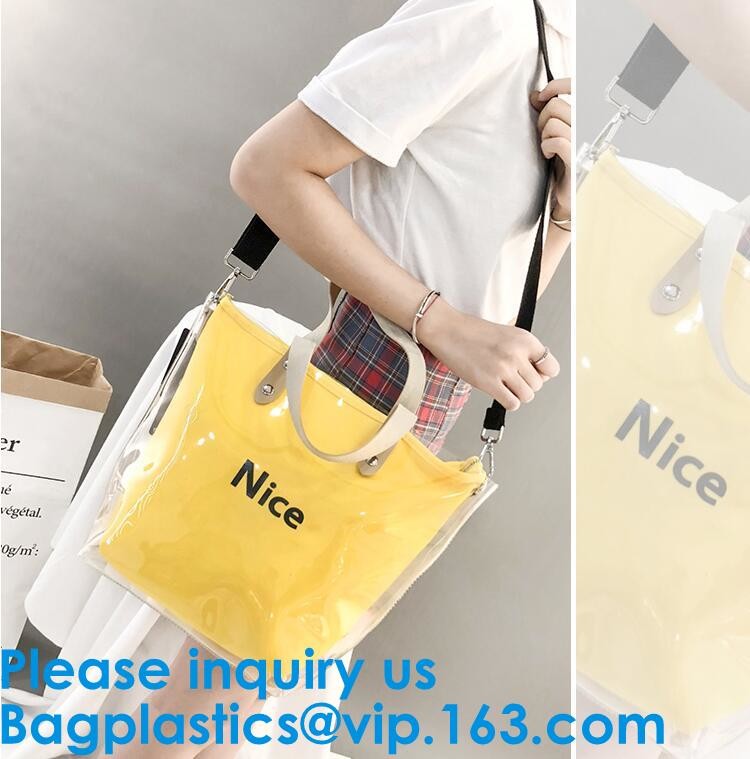 Fashion Ladies Rainbow Hologram Laser PVC Handbag Beach Shoulder Bag Shopping Tote Bag For Women