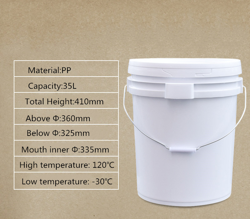Transparent Round Pail for Children Toys Packing 35L 7 Gallon Recycled Plastic Bucket