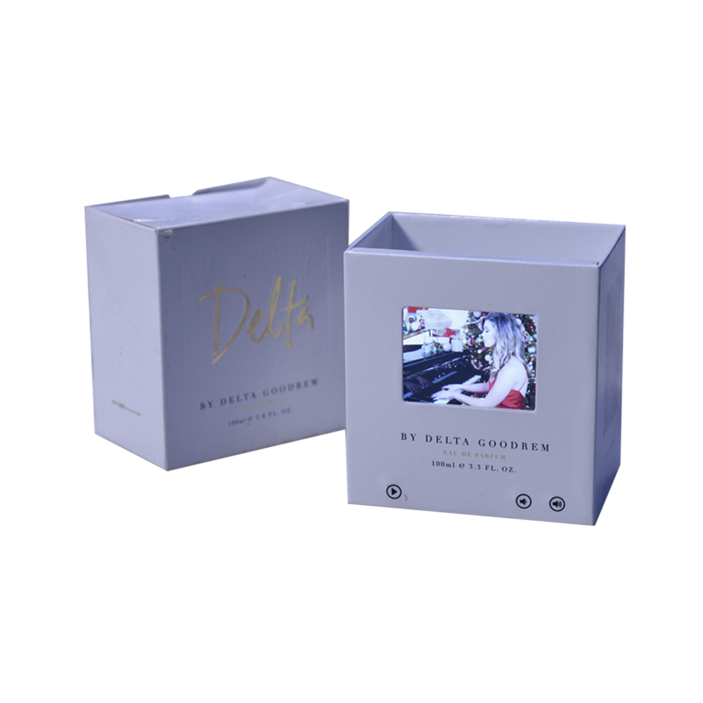 High End Crown Leather LCD Video Gift Box , 7 Inch Video Brochure Box
