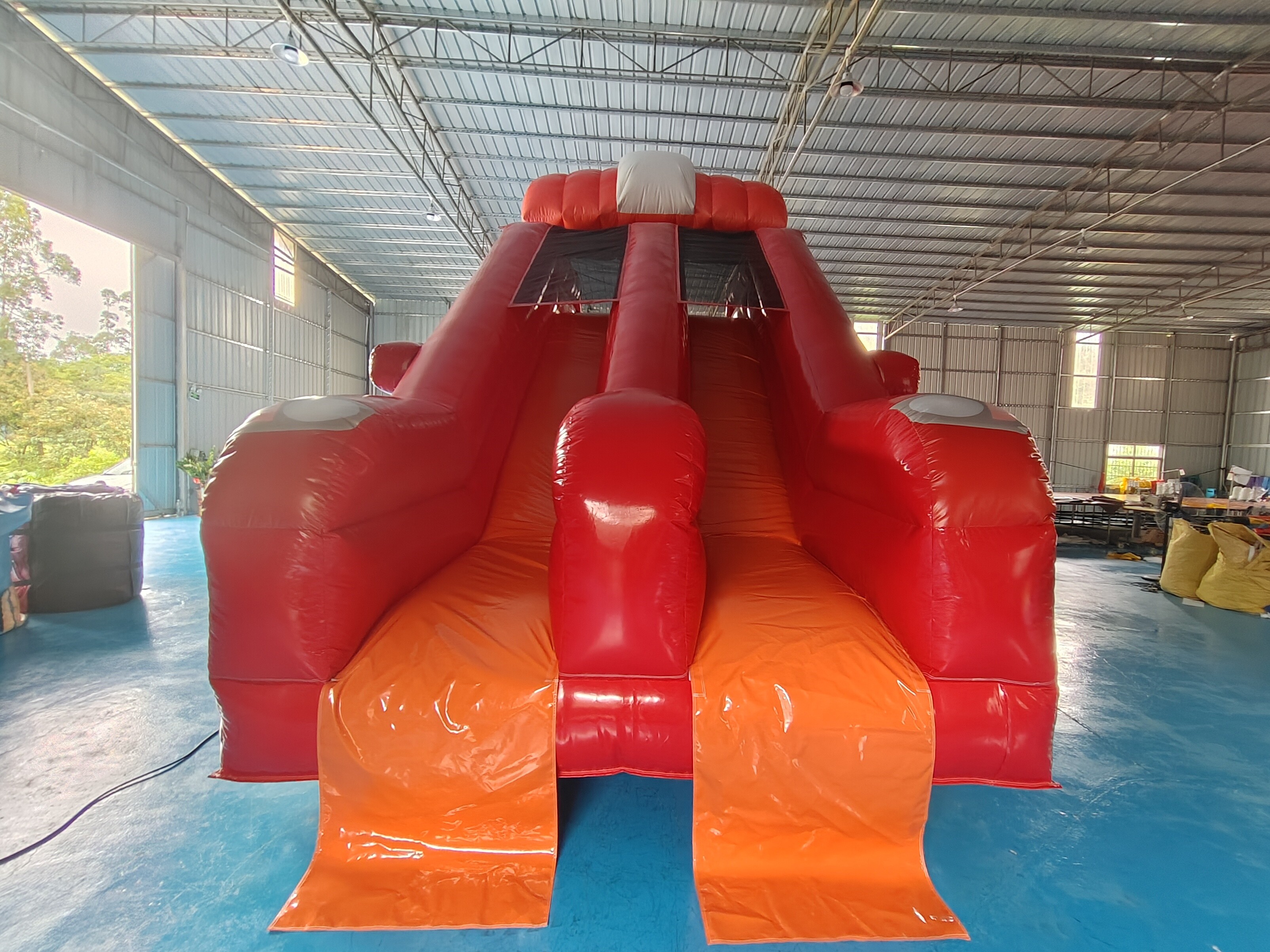 Customized Inflatable Slide Fire Fighting Truck Carton Inflatable Double Dry Slides