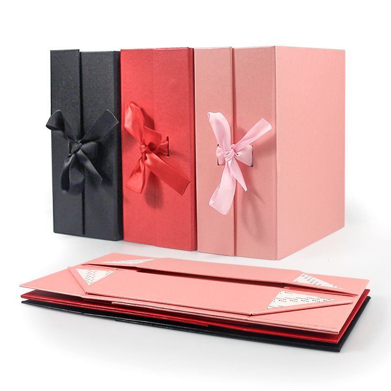 Custom Logo Printing Cardboard Wig Hair Packaging Magnetic Box, China Manufacturer Wholesale Paper Gift Box with Ribbon