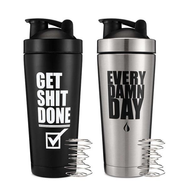 Custom Logo 750ml Shaker Cup Insulated Stainless Steel Water Bottles With Wire