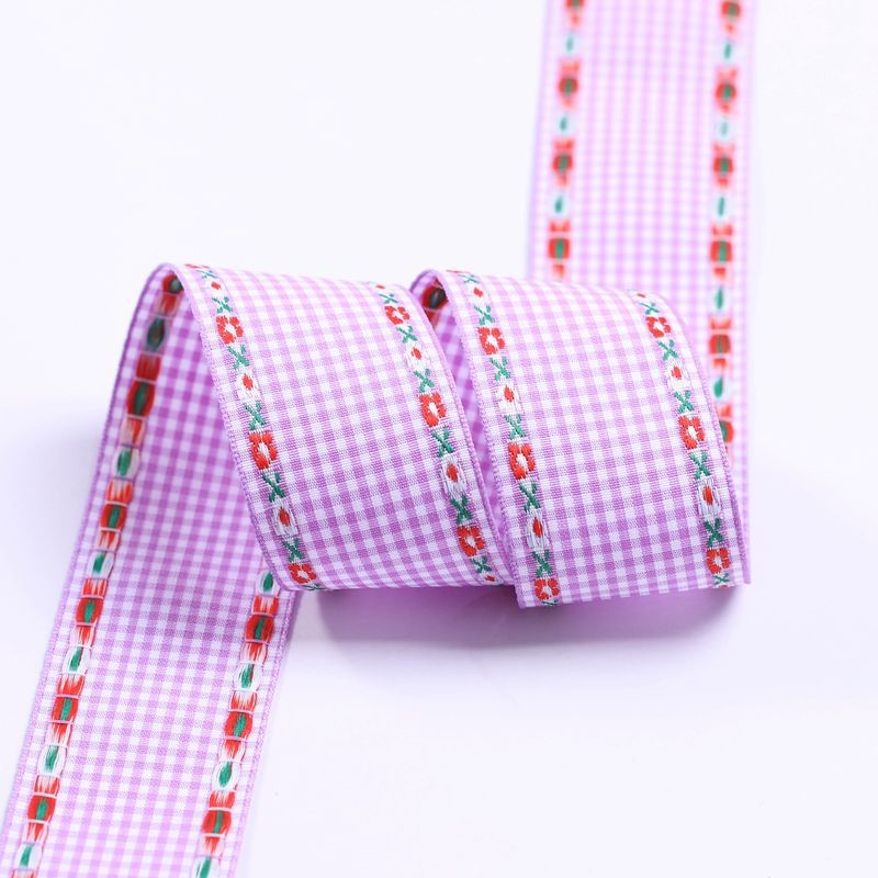 7mm-38mm Blue Embroidered Ribbon ISO9001 Embroidered Floral Ribbon